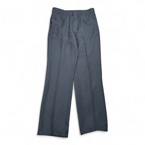 Vintage John Blair Pants Mens 32x32 Blue Polyester Dress Slacks Crease Chevron